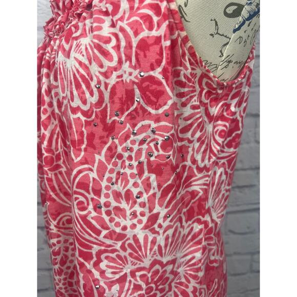 INC International Pink and White Printed Tank Top Blouse Women Size Large - Picture 2 of 6